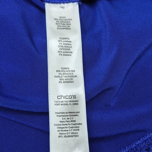 New Chico's Sleeveless Midi Dress Mesh Jacket Royal Blue Women's Size XL - Picture 9 of 15